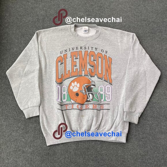 Vintage University of Clemson Tigers Sweater ,1889 Clemson Tigers Football Shirt - Picture 1 of 2